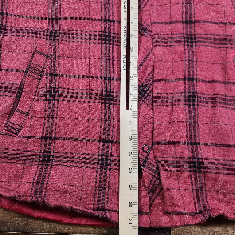 Vintage FMF Racing Jacket Mens XL Red Flannel Plaid Y2K Moto Hooded Coat Quilted - Picture 7 of 16